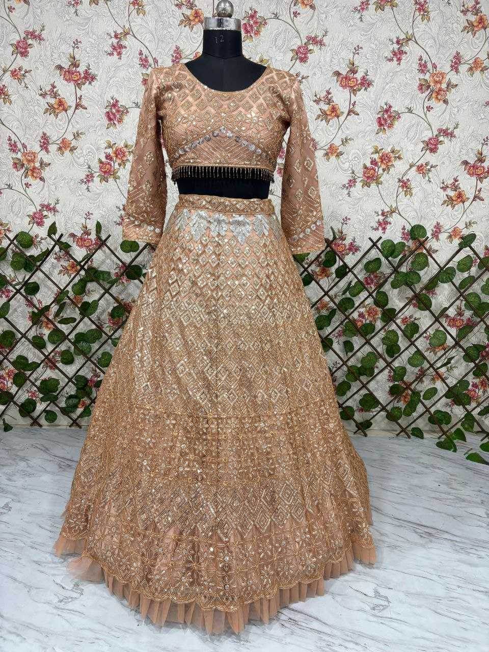 Butterfly Net Zari Work Sequins Lehenga - MYLUXURY LANE ENTERPRISE